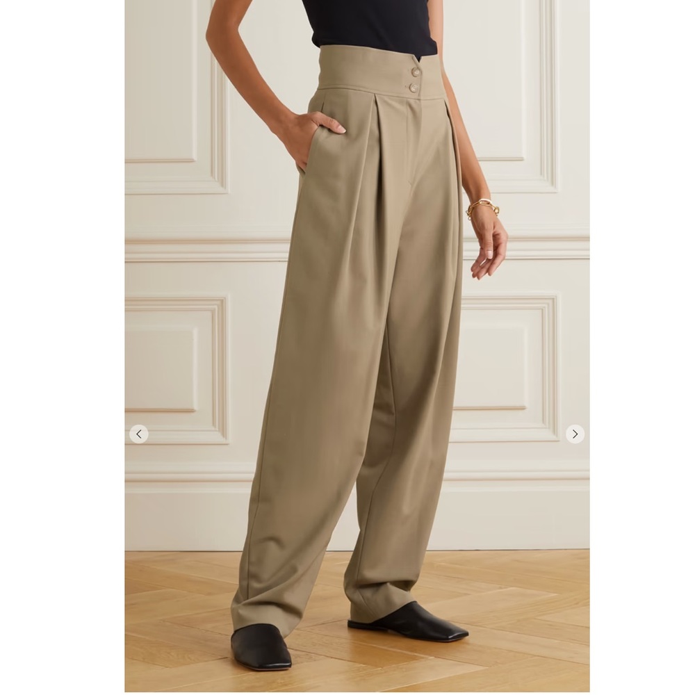 LE 17 SEPTEMBRE Pleated wool-blend straight-leg pants